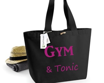 Gym and Tonic Gym Bag Gym Bunny Gift for Her Gym Gift Womens Bag Tote Bag Shopping Bag Funny Gin /& Tonic Gin Bag Womens Gym Bag