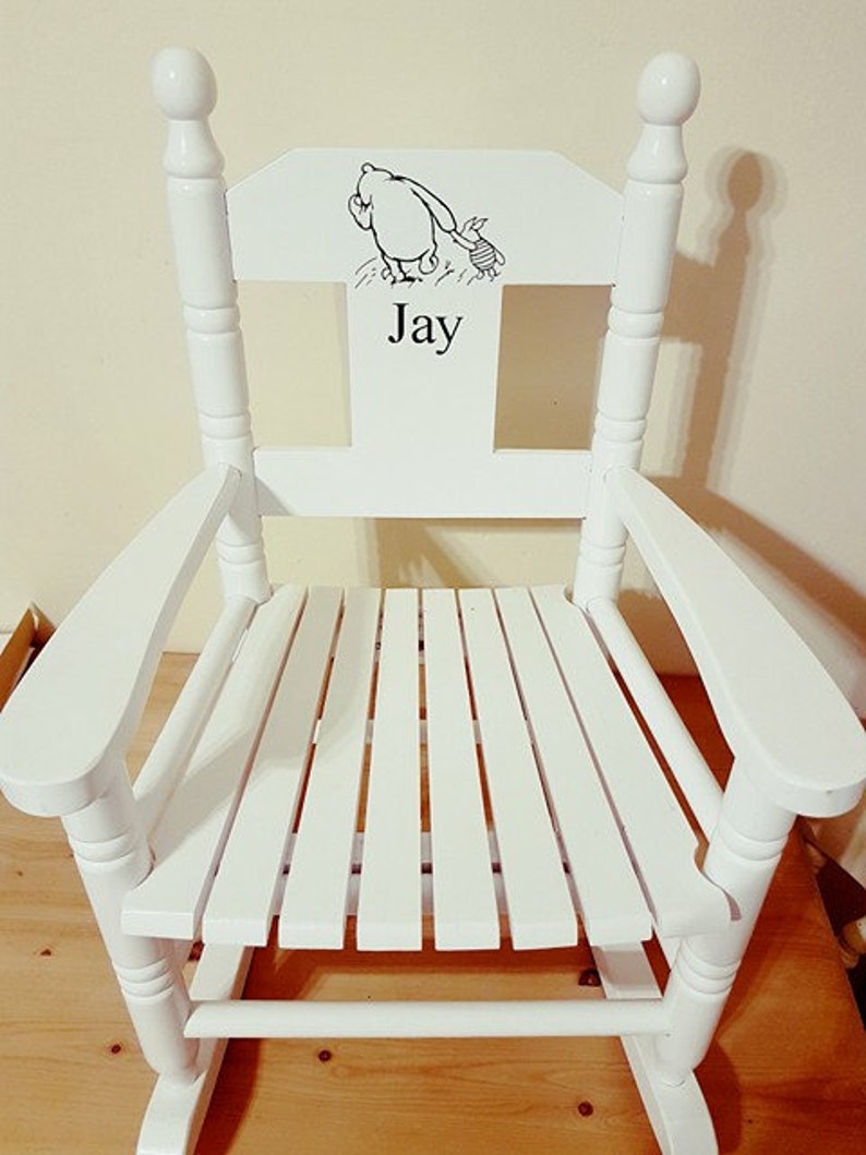 children's small rocking chair personalised with child's name from powell  craft winnie the pooh