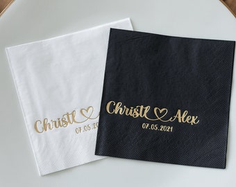 Serviettes personnalisées, serviettes de cocktail, serviettes personnalisées, serviettes de faveurs d'événement, serviettes de fête, serviettes de mariage, serviettes de douche nuptiale