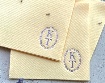 Custom Cocktail Wedding Napkins, Personalized Initial Napkins, Linen Feel Reception Napkins, Elegant Wedding Table Decor