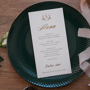 Luxury wedding Menu Card printed, Menu Wedding, Menu card for every occasion, Customizable