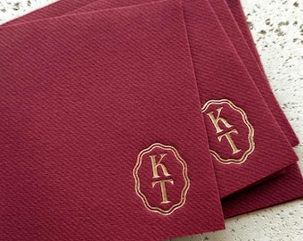 Custom Cocktail Wedding Napkins, Personalized Names, Linen Feel Reception Napkins, Elegant Wedding Table Decor