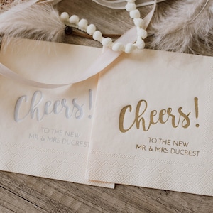 Personalized Wedding Napkins | Custom Napkins | Wedding Reception Napkins | Cocktail Napkins | Rehearsal Dinner | Modern Napkins