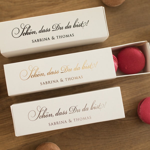 30 boîtes de macaron avec personnalisation, boîtes de faveur de mariage personnalisées pour les invités, boîte de macarons personnalisée, petites boîtes-cadeaux, decorpress