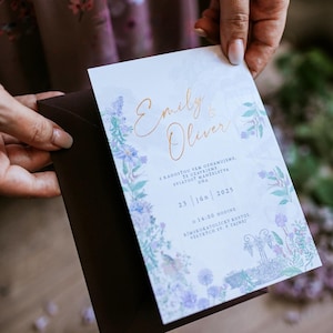 Invitation Cards, Wedding Invitations with minimalist design, invitation uniqe design, rosé gold foil, letterpress, gold foil, real foil
