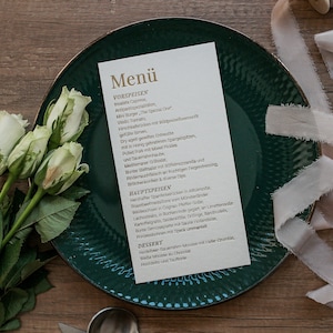 Semplicemente Carta Menu matrimonio stampata, Menu Matrimonio, Carta Menu per ogni occasione, Personalizzabile
