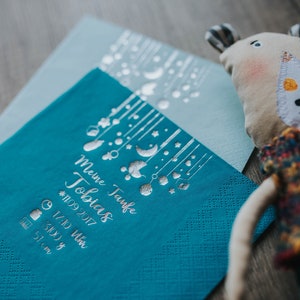 Personalisierte Servietten, Personalized Napkins, Custom Napkins, Taufe Servietten, Baby shower napkins,  Custom Luncheon Napkins