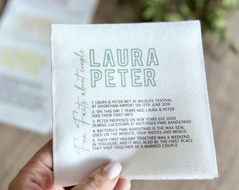 Full Color Cocktail Napkins, Modern Fun fact napkins, Custom Napkins, Wedding Napkins, Monogramed Napkins, Trivia Personalized Napkins,