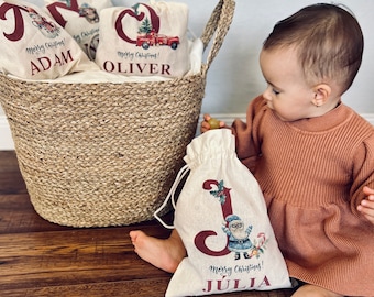 Nikolaussack, Personalisierter Santa Sack, Weihnachtsgeschenktüten, Weihnachtssacktüten, Weihnachtstasche, Geschenk Tasche mit Name