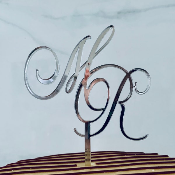 Cake Topper, Elegant Monogram, Gold Wedding Cake Topper, Initials Monogram, Cake Topper, Birthday Cake Top, Letter Cake Decoration