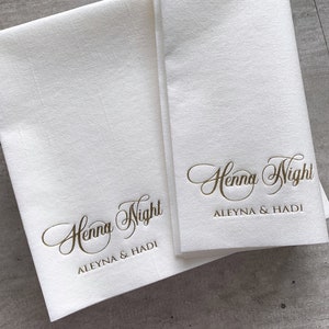 Gepersonaliseerde servetten, zacht linnen zoals wegwerpservetten, bladgoud, gepersonaliseerde servetten, DINER, servetten, bruiloftsservetten, Decorpress