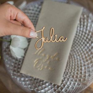 Wedding place cards Custom Lasercut, Place name settings, Guest names, Decoration wedding wood decor, name tag image 9