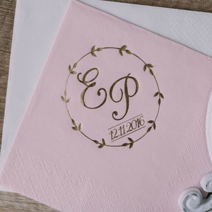 Lunch Personalisierte Servietten, Hochzeit, Personalized Napkins, Custom Napkins, Custom Luncheon Napkins, Monogram, Gold foil print