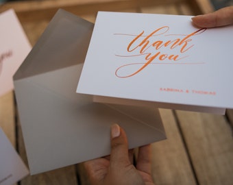 20x Custom Foil Pressed Thank You Cards, 600gsm luxury cards, Custom design, personalized stationery, Thank you cards,