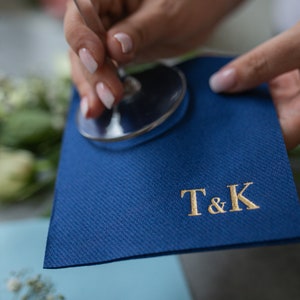 Personalized cocktail Napkins wedding, soft linen like, airlaid Custom wedding Napkins, Napkins for wedding, Monogramed Napkins,