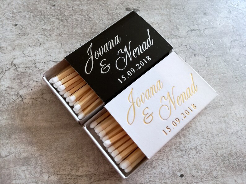 Custom Matchboxes Gold Foil Matches Personalized Matches Etsy UK