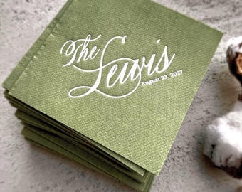 Personalized cocktail Napkins wedding, soft linen like, Gold foil napkins, airlaid Custom wedding Napkins, Napkins for wedding,