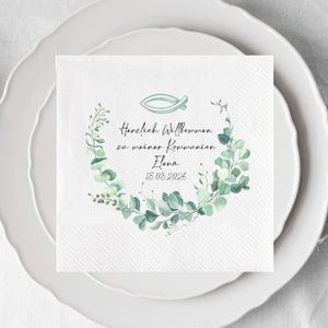 Personalisierte Servietten, farbige Cocktailservietten, Konfirmation, Kommunion, Konfirmationsservietten, Taufservietten Bild 7