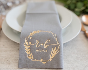 Personalized napkins, Soft linen like napkins disposable, Gold foil, Personalized napkins, DINNER,napkins, Wedding napkins, Decorpress