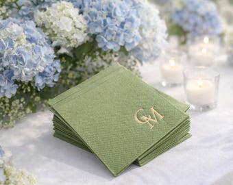 Personalized cocktail Napkins wedding, soft linen like, Gold foil napkins, airlaid Custom wedding Napkins, Napkins for wedding,