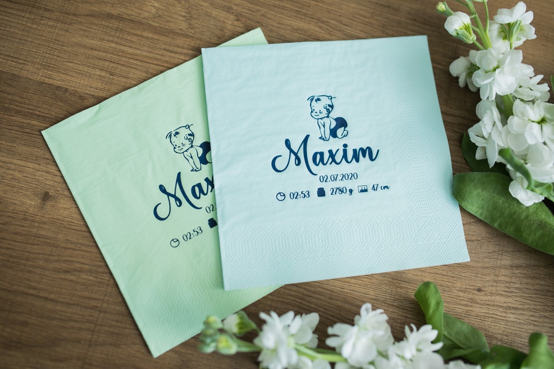 Personalized Napkins Baby Shower Napkins Custom Napkins Etsy