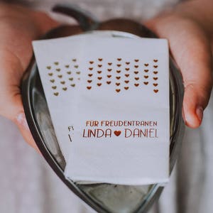 20x Tessuti nuziali, fazzoletto di nozze, lacrime di gioia, tessuti nuziali personalizzati, Freudentränen Taschentücher Hochzeit