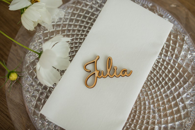 Wedding place cards Custom Lasercut, Place name settings, Guest names, Decoration wedding wood decor, name tag image 7