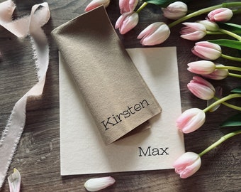 Personalized napkins with guest name, Soft linen like napkins disposable, DINNER,napkins, Wedding napkins, Decorpress