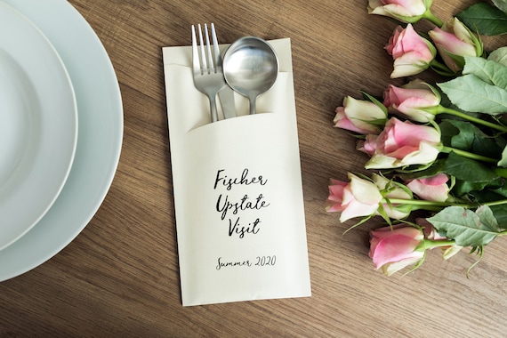 20x Personalized Silverware Holder Bags, included soft linen napkins, Communion, Table decoration, Konfirmation, Wedding, Baptism