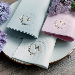 Tovaglioli da matrimonio, tovaglioli monouso in morbido lino, lamina d'oro, tovaglioli personalizzati, CENA, tovaglioli, tovaglioli da matrimonio, Decorpress