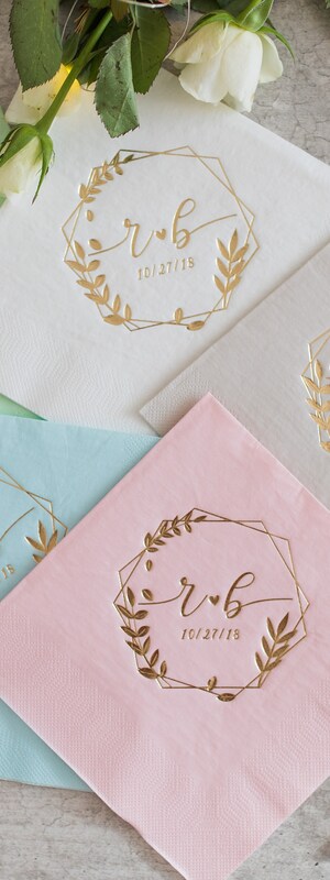 Serviettes De Table Personnalisées Avec Photo - Pour Mariage, Anniversaire, Événements - 50 Ou 100 Pièces