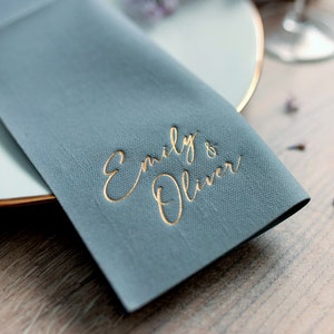 Tovaglioli personalizzati, Tovaglioli monouso in morbido lino, Lamina d'oro, Tovaglioli personalizzati, CENA, tovaglioli, Tovaglioli da matrimonio, Decorpress