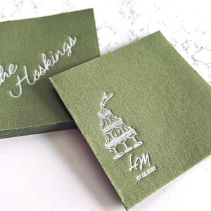 Personalized cocktail Napkins wedding, soft linen like, Gold foil napkins, airlaid Custom wedding Napkins, Napkins for wedding,