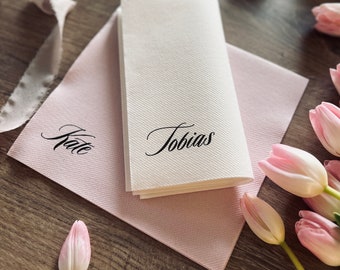 Personalized napkins with guest name, Soft linen like napkins disposable, DINNER,napkins, Wedding napkins, Decorpress