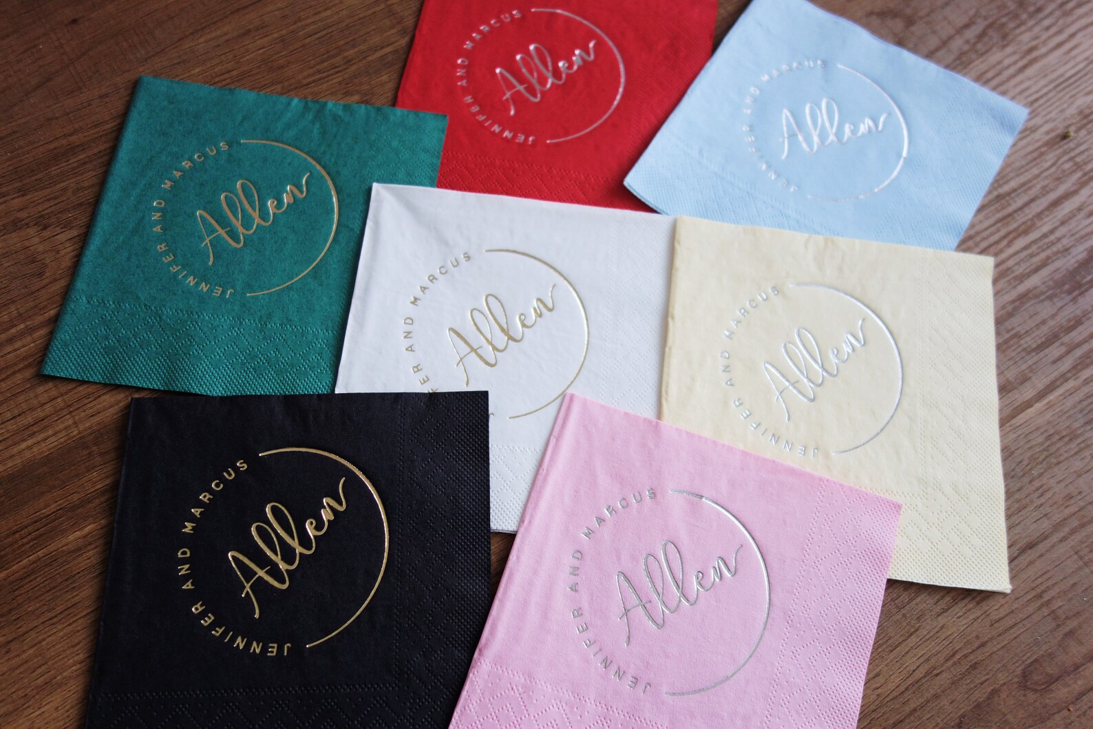 Napkins for Wedding Gold Foil Cocktail Napkins Custom Etsy