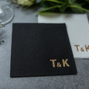 Personalized cocktail Napkins wedding, soft linen like, Gold foil napkins, airlaid Custom wedding Napkins, Napkins for wedding,