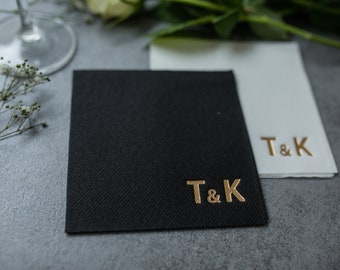 Personalized cocktail Napkins wedding, soft linen like, airlaid Custom wedding Napkins, Napkins for wedding, Monogramed Napkins,