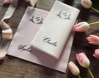 Personalized napkins with guest name, Soft linen like napkins disposable, DINNER,napkins, Wedding napkins, Decorpress