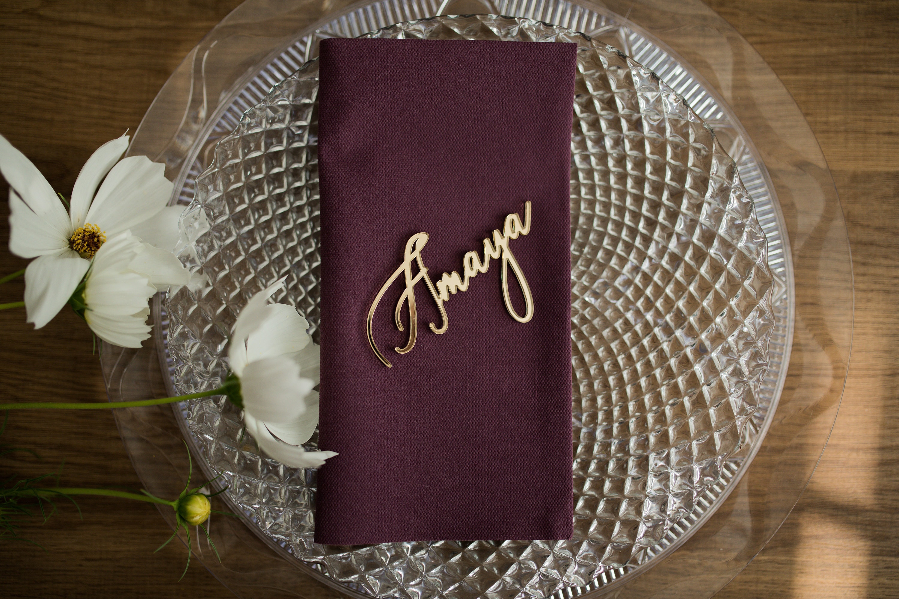 Wedding place cards Custom Lasercut, Place name settings, Guest names…