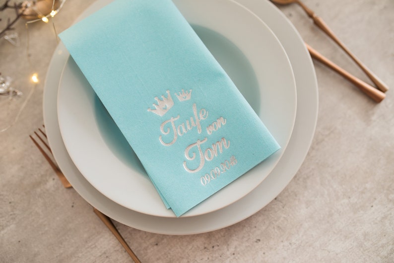 Personalized Napkins Baptism Event Napkins Napkins Custom Etsy