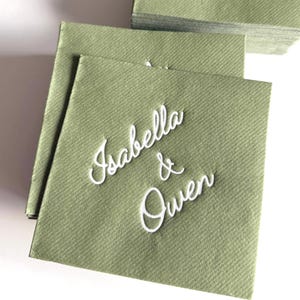 Personalized cocktail Napkins wedding, soft linen like, Gold foil napkins, airlaid Custom wedding Napkins, Napkins for wedding,