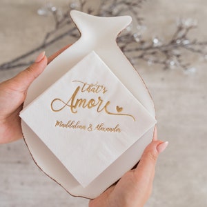 Personalized Napkins, Gold foil, Bedruckte Servietten, Custom Napkins, Wedding Napkins, Monogramed Napkins, Amore, cocktail napkins
