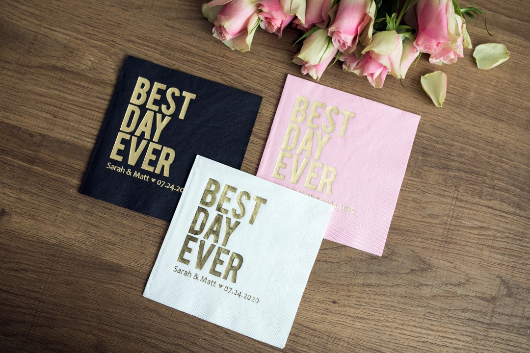 Custom Luncheon Napkins, Best Day Ever, Hochzeit, Personalized Napkins, Wedding Napkins, Custom