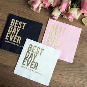 Custom Luncheon Napkins, Best Day Ever, Hochzeit, Personalized Napkins,  Wedding Napkins,  Custom Luncheon Napkins