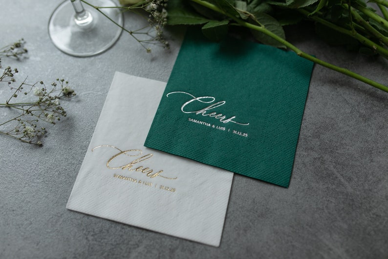 Cheers Napkins, cocktail napkins, personalized napkins engagement, napkins wedding reception, Wedding Napkins, Monogramed Napkins, image 9