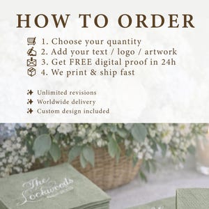 Personalized Cocktail Napkins Wedding, Embossed Monogram Napkins, Custom Wedding Napkins, Soft Linen Like Napkins, Interlocking Monogram image 5