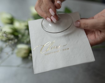 Cheers servetten, cocktailservetten, gepersonaliseerde servetten verloving, servetten bruiloft receptie, bruiloft servetten, servetten met monogram,