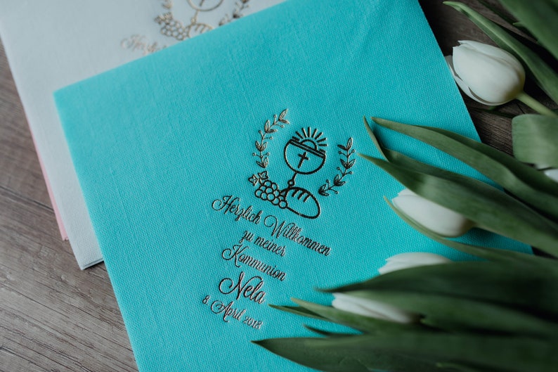 Personalized napkins, DINNER, Personalisierte Servietten, Kommunion, Servietten, Konfirmation, Communion, Confirmation napkins, image 6