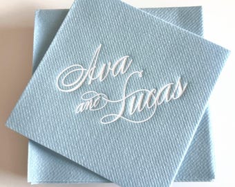 Luxury Cocktail napkins, Custom Cocktail Napkins wedding, soft linen like, Beverage Napkins for wedding,