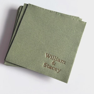 Personalized cocktail Napkins wedding, soft linen like, Gold foil napkins, airlaid Custom wedding Napkins, Napkins for wedding,